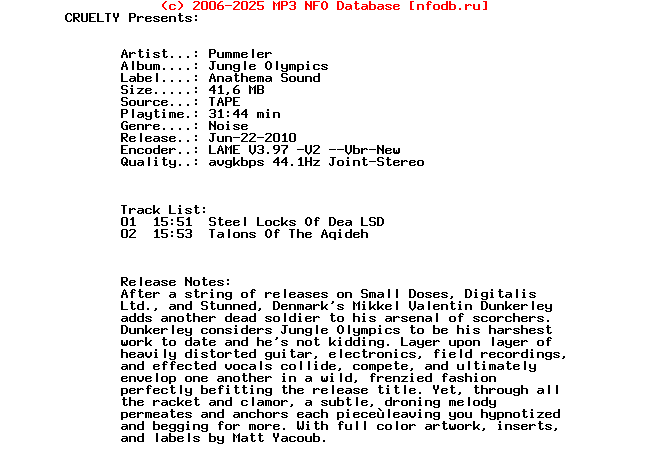 Pummeler_-_Jungle_Olympics-Tape-Anathema_Sound-2009-CRUELTY