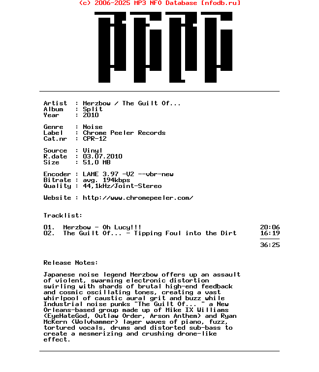 Merzbow-The_Guilt_Of--Split-Lp-2010-BERC