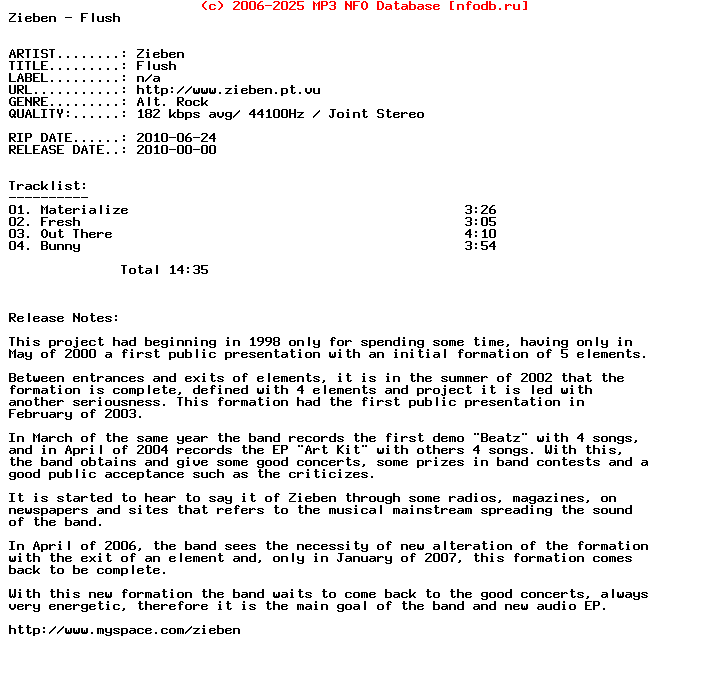 Zieben-Flush-(EP)-2010