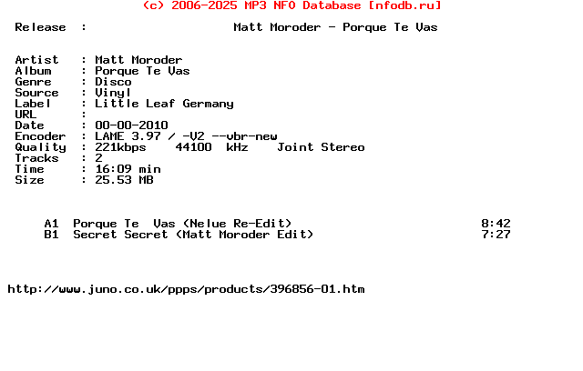 Matt_Moroder-Porque_Te_Vas-(LL01)-Vinyl-2010