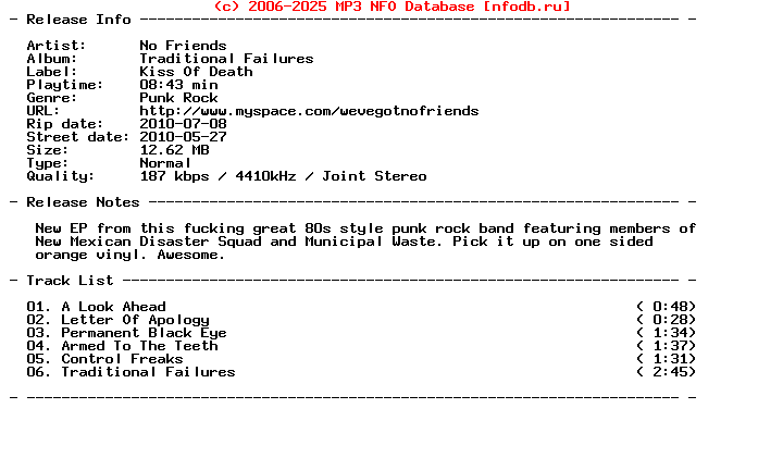 No_Friends-Traditional_Failures-(LP)-2010
