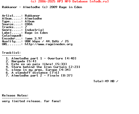 Rukkanor-Almetodhe-CDR-2009