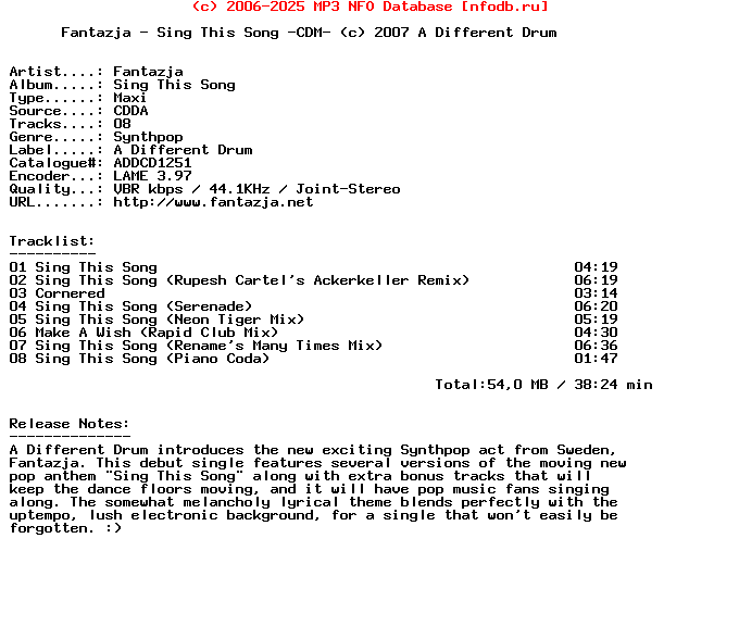 Fantazja-Sing_This_Song-.A_Different_Drum.-CDM-2007