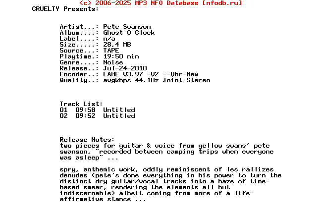 Pete_Swanson_-_Ghost_O_Clock-Tape-2010-CRUELTY