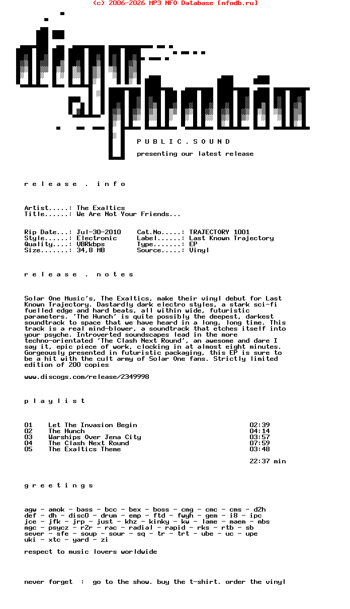 The_Exaltics-We_Are_Not_Your_Friends___-(TRAJECTORY_1001)-Vinyl-2010-DPS