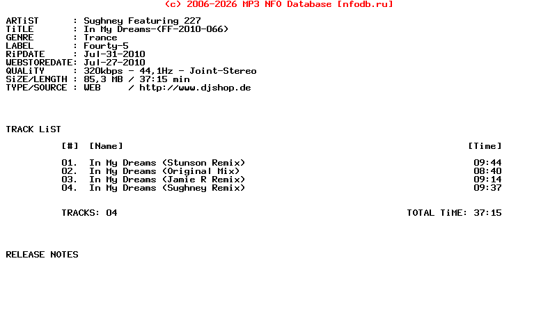 Sughney_Featuring_227-In_My_Dreams-(FF-2010-066)-WEB-2010-VOiCE
