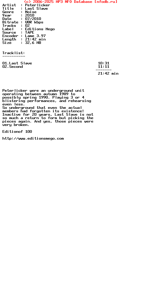 Peterlicker-Last_Slave-2010