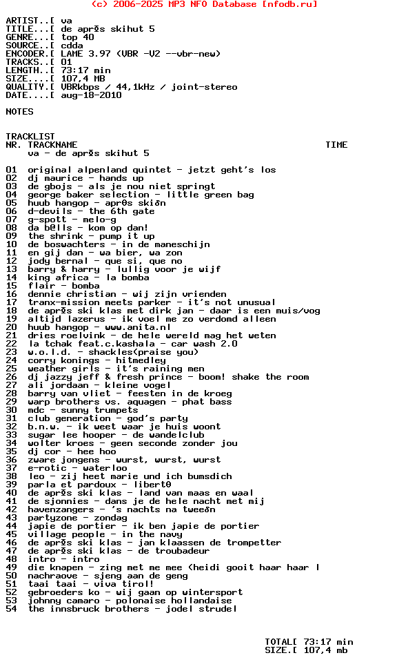 VA_-_De_Apres_Skihut_5-CD-2000