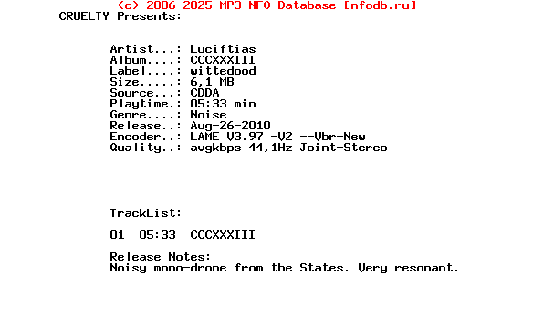 Luciftias_-_Cccxxxiii-CDR-Wittedood-2009-CRUELTY