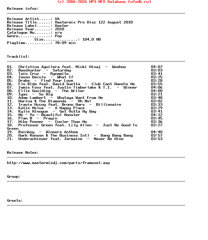 VA-Mastermix_Pro_Disc_122_August_2010-CD-2010-iHF