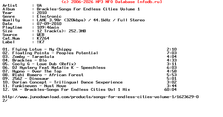 VA-Brackles-Songs_For_Endless_Cities_Vol_1-(K7264)-WEB-2010-KOUALA