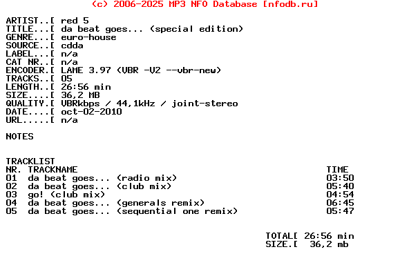 Red_5_-_Da_Beat_Goes_(SPECIAL_EDITION)-CDM-1997