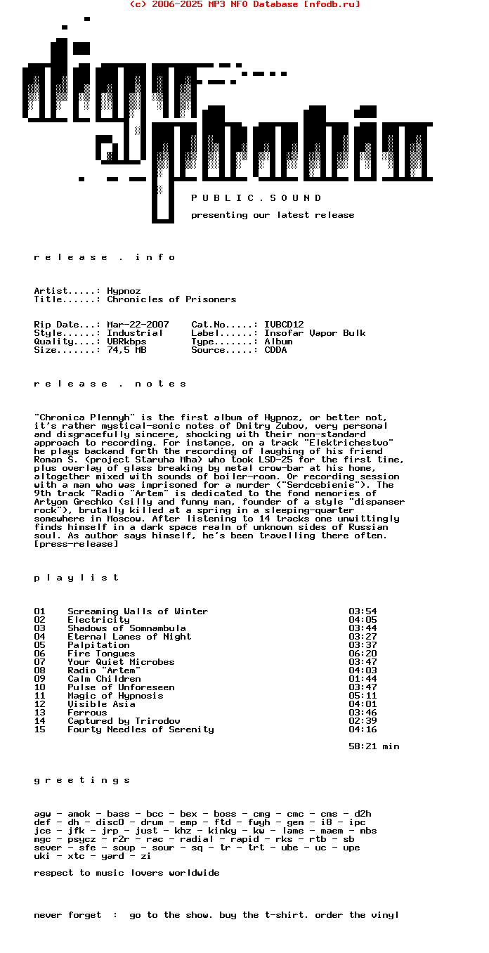Hypnoz-Chronicles_Of_Prisoners-2006-DPS