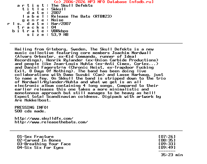 The_Skull_Defekts--Skkull-(RELEASE_THE_BATS)-2007