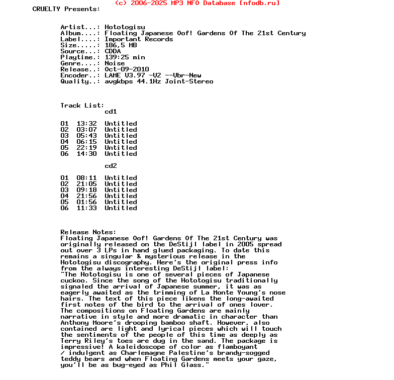Hototogisu_-_Floating_Japanese_Oof_Gardens_Of_The_21St_Century-2CD-Reissue-Important_Records-2010-CRUELTY
