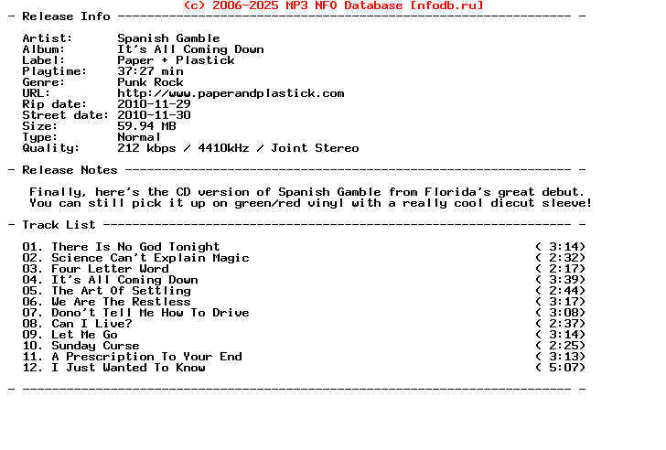 Spanish_Gamble-Its_All_Coming_Down-(CD)-2010