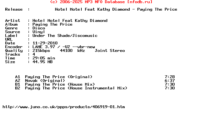 Hotel_Motel_Feat_Kathy_Diamond-Paying_The_Price-(UTS018)-Vinyl-2010
