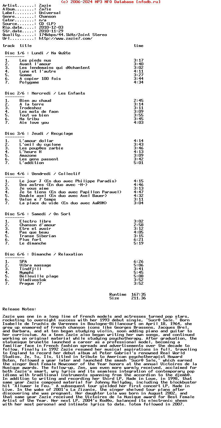 Zazie-Za7Ie-2010-6Cd
