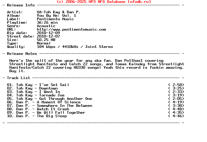 VA-Toh_Kay_And_Dan_P-You_By_Me_Vol_1-(SPLIT)-2010