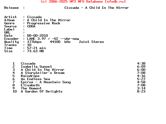 Ciccada-A_Child_In_The_Mirror-CD-2010