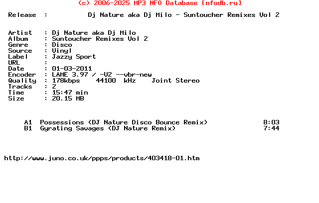 Dj_Nature_Aka_Dj_Milo-Suntoucher_Remixes_Vol_2-(JSV096)-Vinyl-2011