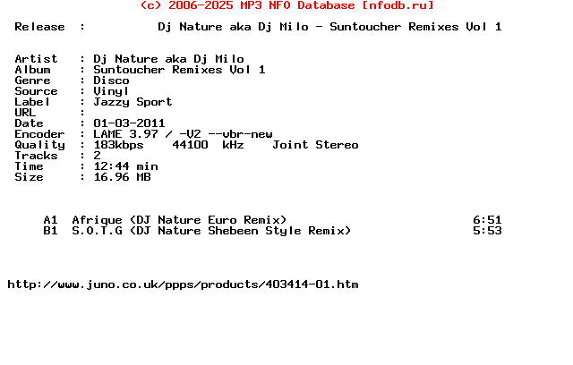 Dj_Nature_Aka_Dj_Milo-Suntoucher_Remixes_Vol_1-(JSV095)-Vinyl-2011