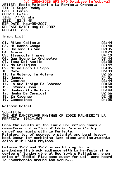 Eddie_Palmieris_La_Perfecta_Orchesta-Sugar_Daddy-SP-2007
