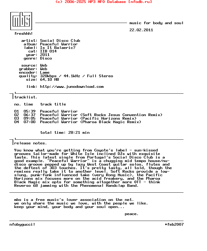 Social_Disco_Club--Peaceful_Warrior-(IIB014)-WEB-2011-mbs