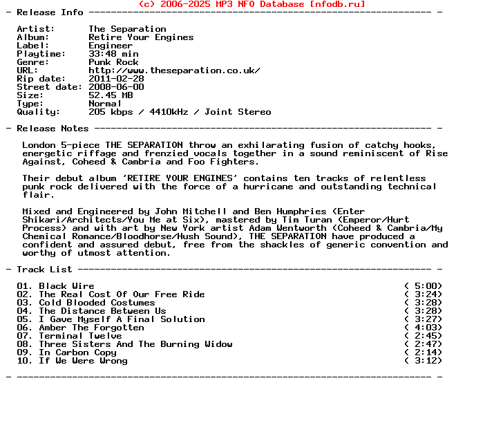 The_Separation-Retire_Your_Engines-2008