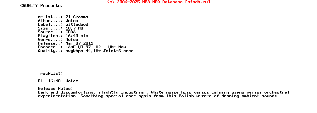 21_Gramms_-_Voice-CDR-Wittedood-2010-CRUELTY
