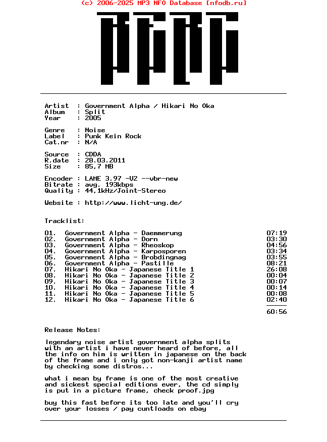 Government_Alpha-Hikari_No_Oka--Split-2005-BERC
