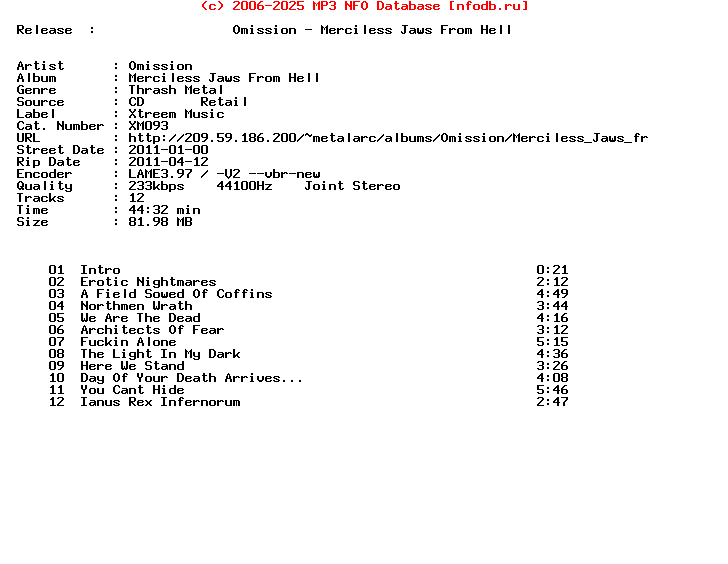Omission-Merciless_Jaws_From_Hell-(XM093)-CD-2011