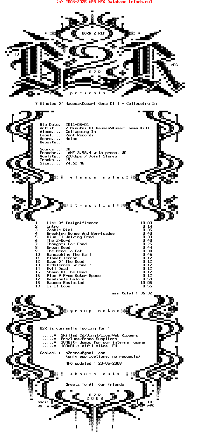 7_Minutes_Of_Nausea-Kusari_Gama_Kill-Collapsing_In-Split-2010