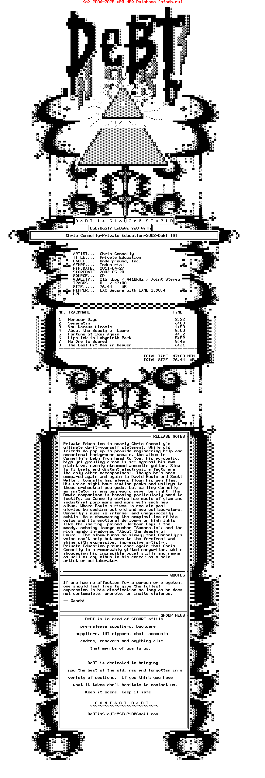 Chris_Connelly-Private_Education-2002-DeBT