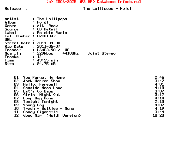 The_Lollipops-Hold-(PRCD1342)-CD-2011
