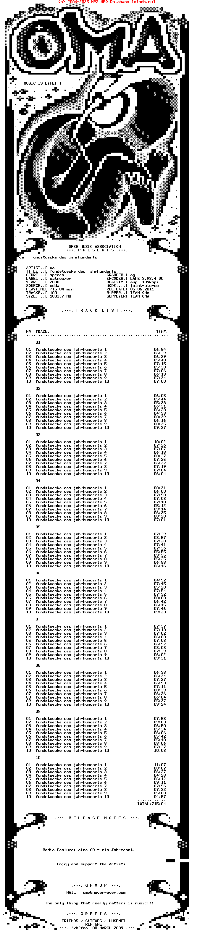 VA--Fundstuecke_Des_Jahrhunderts-10Cd-DE-2000-OMA