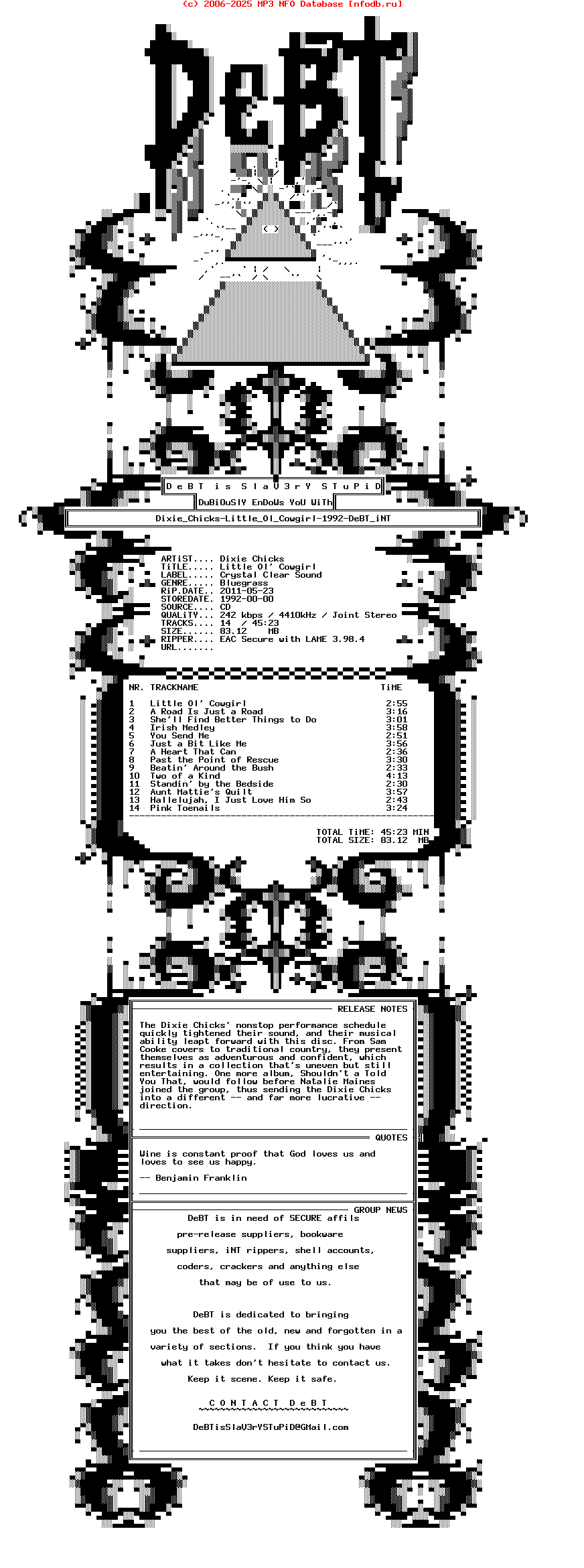 Dixie_Chicks-Little_Ol_Cowgirl-1992-DeBT