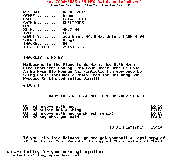 Fantastic_Man-Plastic_Fantastic_Ep-(KLRLTD005)-Vinyl-2011