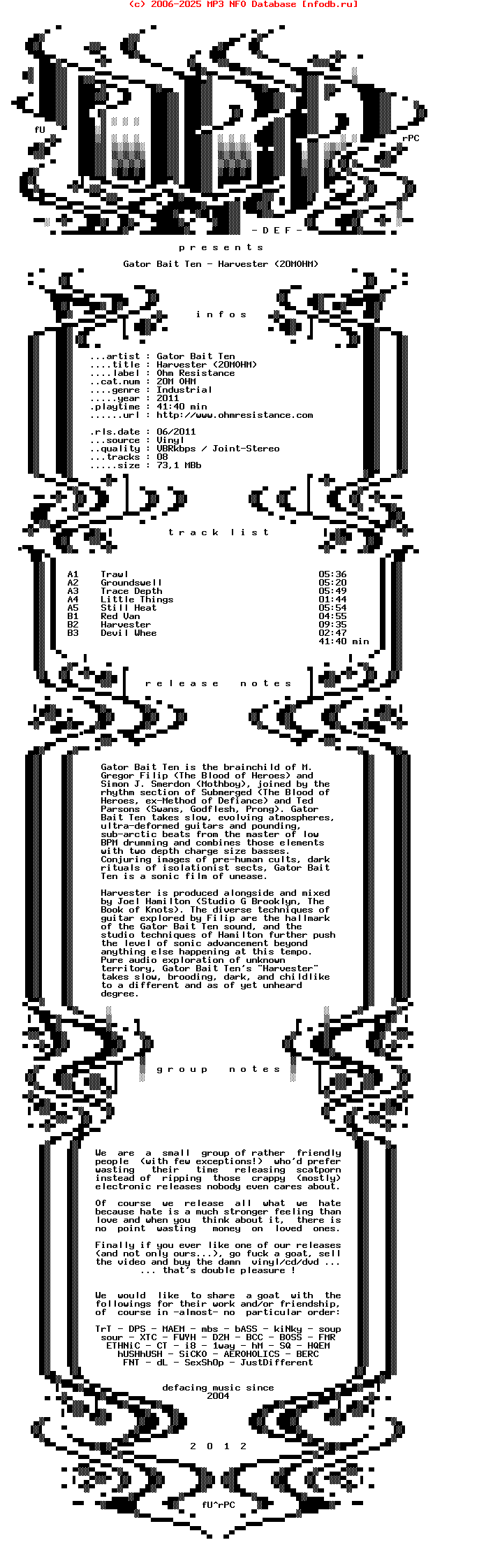 Gator_Bait_Ten-Harvester-(20MOHM)-Lp-2011-DEF
