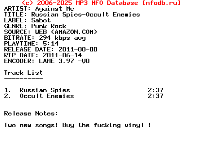 Against_Me-Russian_Spies-Occult_Enemies-WEB-2011