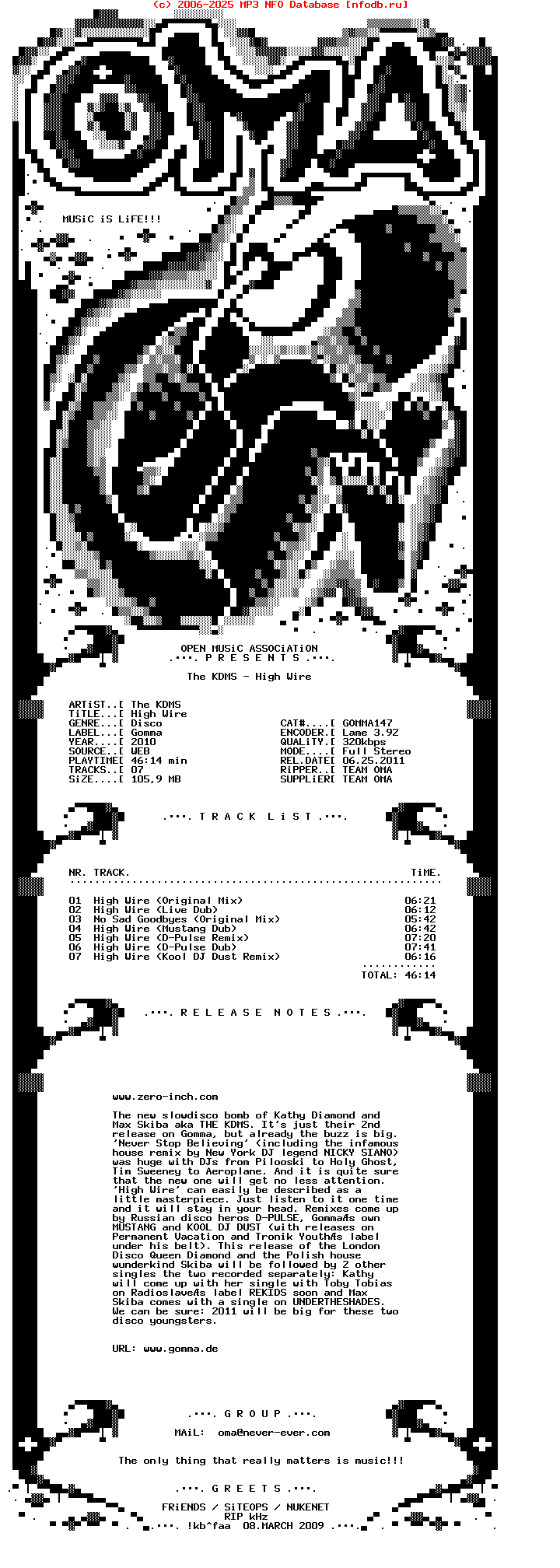 The_Kdms--High_Wire-(GOMMA147)-WEB-2010-OMA