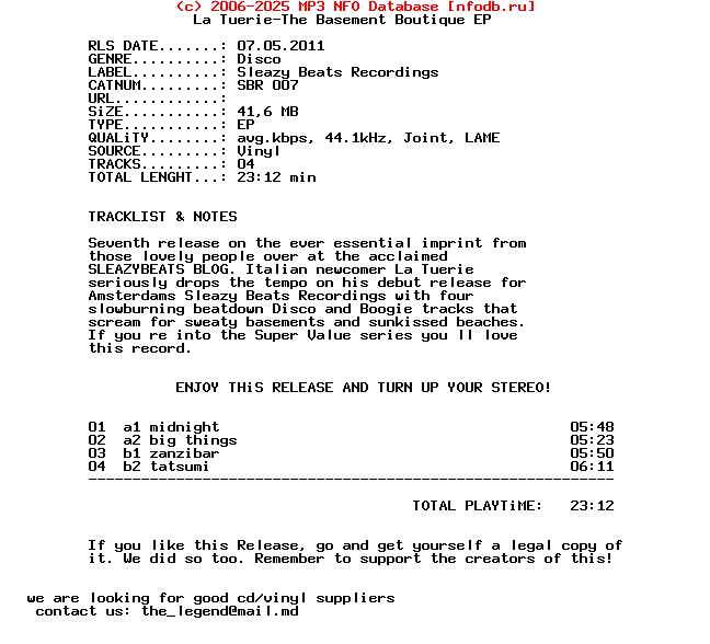 La_Tuerie-The_Basement_Boutique_Ep-(SBR007)-Vinyl-2011