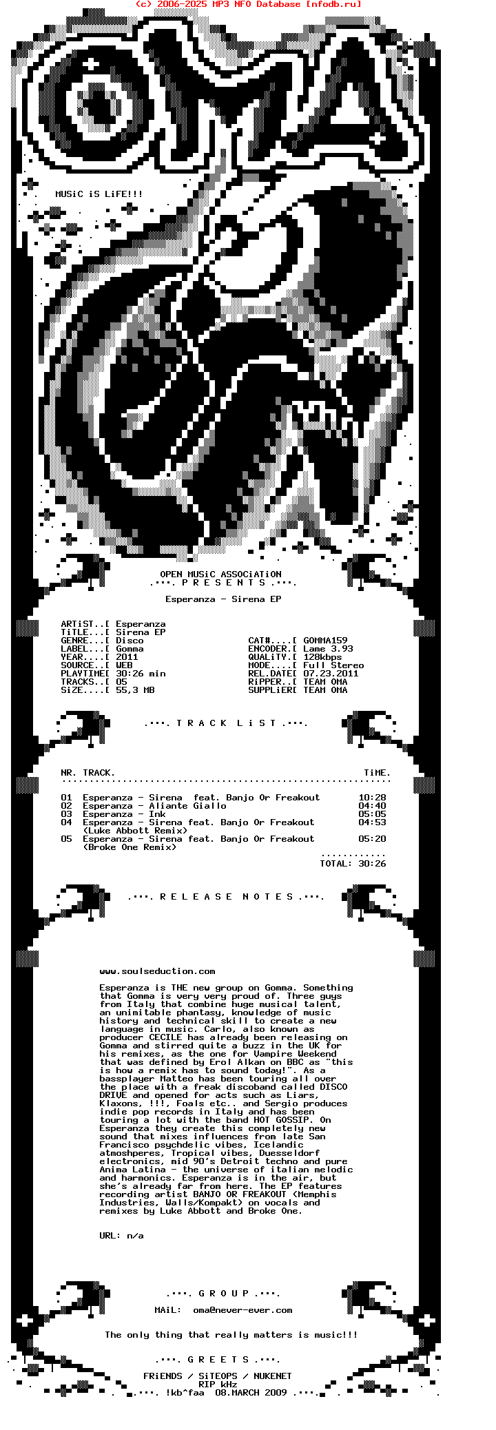 Esperanza--Sirena_Ep-(GOMMA159)-WEB-2011-OMA