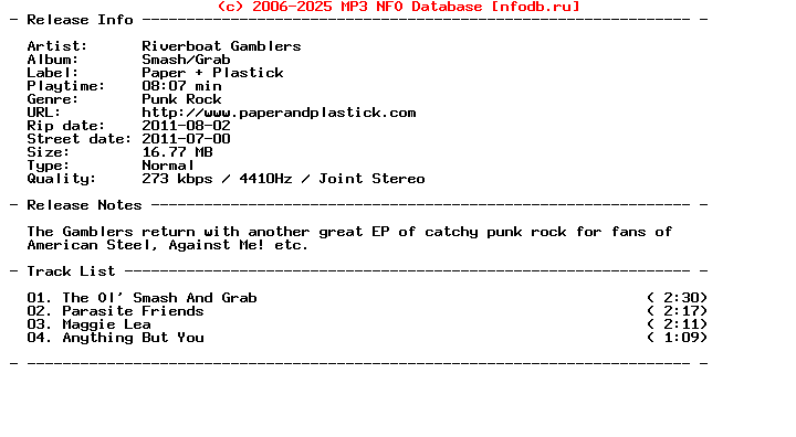 Riverboat_Gamblers-Smash-Grab-(EP)-2011