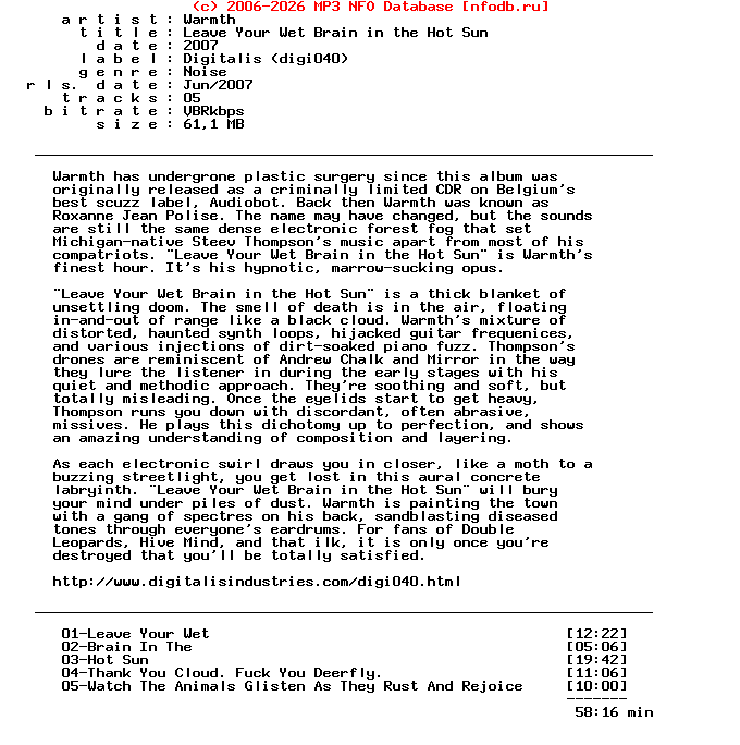 Warmth--Leave_Your_Wet_Brain_In_The_Hot_Sun-.Digitalis.-2007