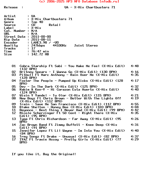 VA-X-Mix_Chartbusters_71-CD-2011