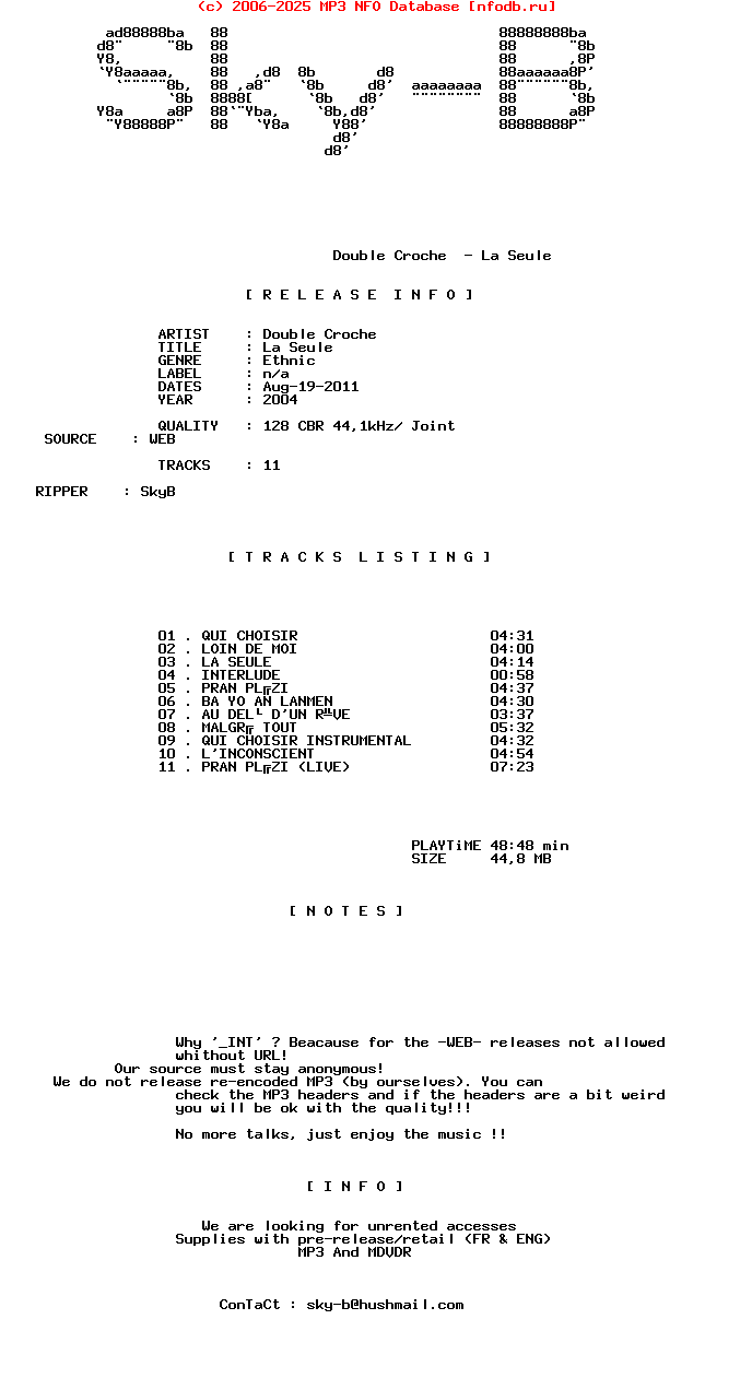 Double_Croche-La_Seule-CD-FR-2004-SkyB_INT