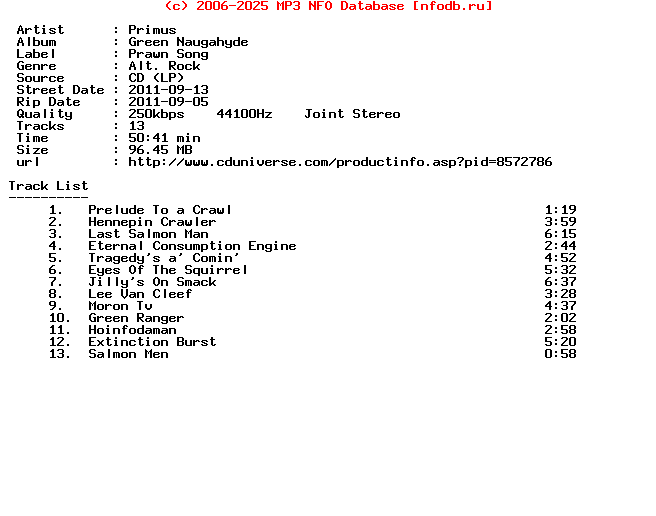 Primus-Green_Naugahyde-2011