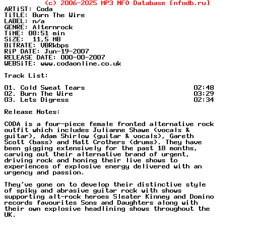 Coda-Burn_The_Wire-(EP)-2007-uF