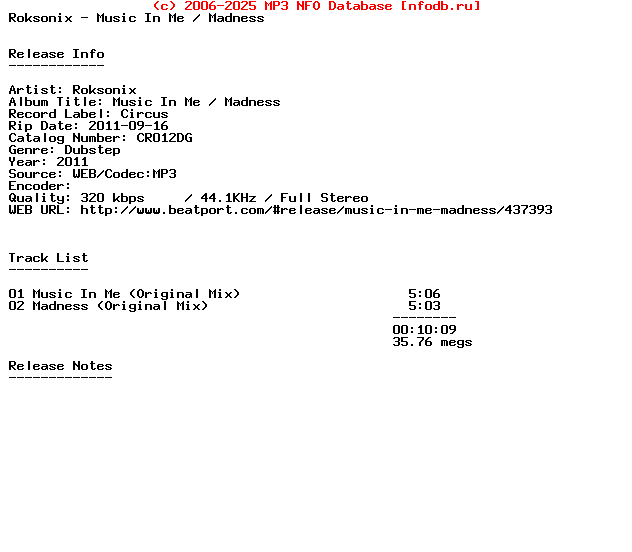 Roksonix-Music_In_Me_-_Madness-(CR012DG)-WEB-2011